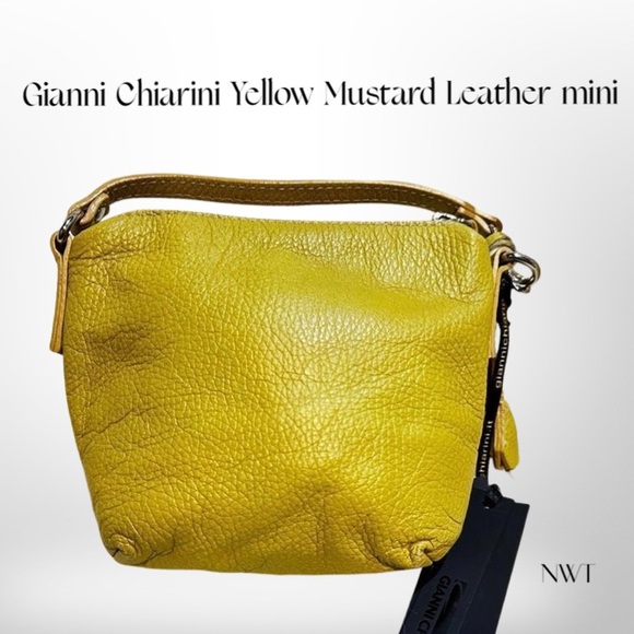 Gianni Chiarini Yellow Mustard Leather mini bag - Picture 1 of 13